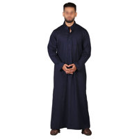 Sudadera con Capucha para Hombre, Estilo Deportivo, Tallas Grandes, Invierno, Informal, Ligera, Transpirable, de Poliéster, con Cuello Alto y Adornos, Estilo Thobe Musulmán, Manga Larga