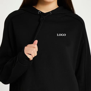Sweats à capuche lourds pour femmes 100% coton chaud vêtements d'hiver coupe ample à capuche goutte épaule sweats à capuche pour femme - Product Image 6