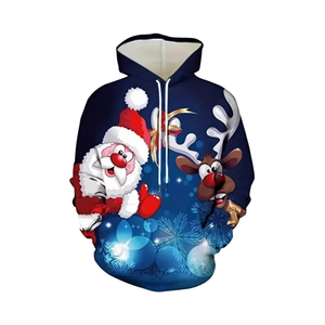 Sudadera con Capucha Personalizada de Navidad para Hombre, Cómoda y Moderna, 100% Poliéster, con Logotipo Personalizado, MOQ Bajo - Product Image 1
