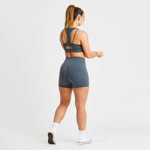 Shorts de yoga pour femmes, mode d'été, coton et élasthanne, tricotés, taille mi-haute, cordon de serrage, confortables, ajustés, contrôle du ventre, séchage rapide - Product Image 5