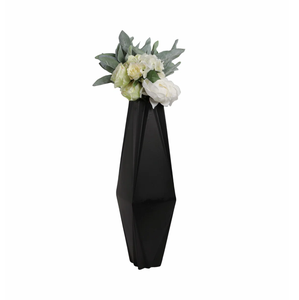 Black and <b>Gold</b> Geometric Metal <b>Vase</b> with Decorative Aluminum <b>Vase</b> and Elegant Matte Finish for Luxury Home & Office Decor - Product Image 2