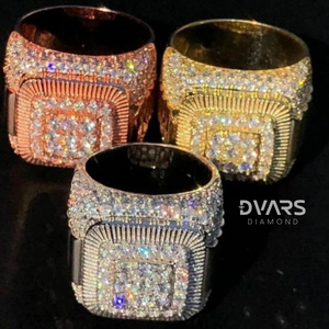 Anillo de Hombre de Plata de Ley 925 con Moissanita VVS, Estilo Hip Hop, para Boda, Aniversario, Fiesta, Diseño de Lujo, Unisex, Varios Tamaños - Product Image 2