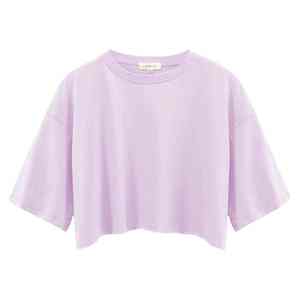 Tops Cortos de Verano para Mujer, de Alta Calidad y Secado Rápido, 100% Algodón, Moda Económica, Cuello Redondo, Lisos, para Imprimir - Product Image 2