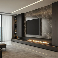 Cheminée Électronique 4D avec Simulation de Feu, Décoration d'Intérieur, Humidification, Atomisation pour Meuble TV, Affichage LED Intégré en Anglais