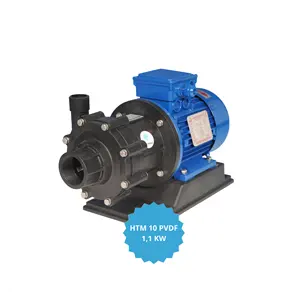 Bombas centrífugas magnéticas de alta calidad, modelo HTM 10 PVDF con motor de 1.1kw IEC 80 B 2P, hechas de PVDF para la manipulación de ácido, bomba de agua - Product Image 1