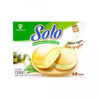 Top Soft 252g Pandan Cream Sponge Cake dans une boîte moderne Emballage Produits de boulangerie Aliments pour un usage quotidien Vietnam Saveur de café frais