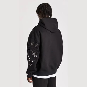 Sudaderas con Capucha Extra Grandes de Algodón 100% de Alta Calidad para Hombre, Otoño, Color Sólido, Bordado Chenille Personalizado, Colores y Logotipo Personalizados - Product Image 3