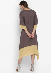 2025 nueva primavera personalizada mujer elegante moda suelta Maxi vestido mangas tres cuartos Natural teñido Abaya tejido - Product Image 4