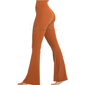 กางเกงทรงบานแบบแห้งเร็วของผู้หญิงเครื่องแต่งกายฤดูหนาวแบบยั่งยืนเอวยางยืดแบบเรียบ - Product Image 4