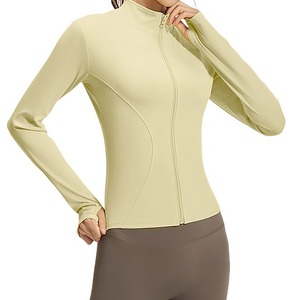 Haut de yoga respirant personnalisé en spandex/nylon, taille plus, veste de fitness pour femmes, vêtements de sport confortables et lisses, entraînement quotidien, demi-zip - Product Image 5