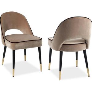 Chaise de salle à manger moderne de luxe en velours avec pieds en métal noir et accents dorés, fauteuil pour hôtel et restaurant - Product Image 1