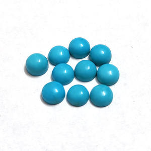 Turquoise naturelle 5mm cabochon rond 0.53 cts belle au bois dormant turquoise cabine ronde pierre lâche qualité best-seller pierres précieuses en vrac - Product Image 5