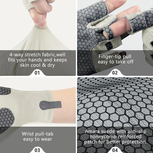 Gants unisexes UY de haute qualité, personnalisables, protecteurs, sans doigts, en cuir PU/cuir synthétique, écologiques, lavables, pour le cyclisme - Product Image 5