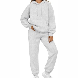 2025 nouveau haut à capuche survêtement ensemble motif solide haute vente femmes imprimé hiver survêtements sur mesure-quantité minimale de commande 2 pièces - Product Image 6