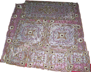 Couverture de table élégante brodée en filet perlé pour Thanksgiving Chemin de table de fête pour les fêtes Occasions spéciales - Product Image 1