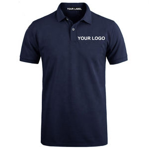 Logo personnalisé solide tricoté coton/polyester pour hommes Golf pour chemises à séchage rapide coupe décontractée à manches courtes grande taille - Product Image 1