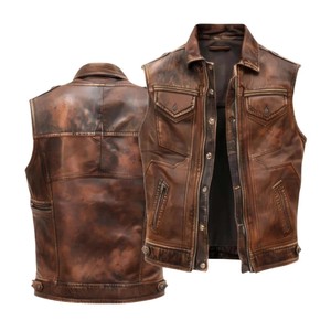 Gilet en cuir pour homme 2026, design personnalisé, OEM, qualité supérieure, gilet en cuir haut de gamme pour adulte - Product Image 3