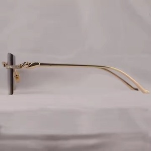 Rimless <b>Sunglasses</b> <b>Black</b> Buffs Bussed Down Hip Hop Glasses <b>for</b> Rappers Luxury Personalized Fashion Moissanite - Product Image 4