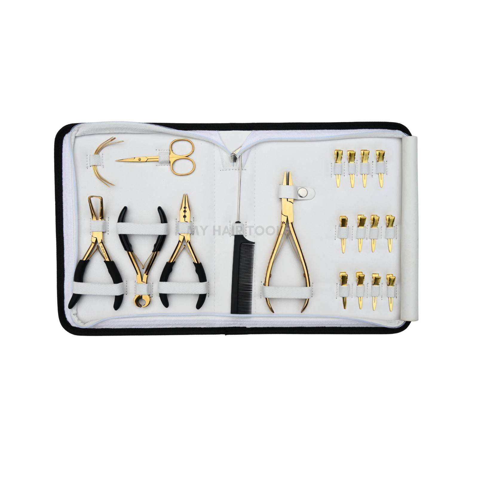 Gold hair Extension Tools Kit