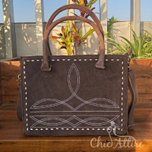 Nouveau Style occidental marron daim cuir dissimulé transporter luxe sac fourre-tout botte point bandoulière sac à main pour femmes Buck point sac à main - Product Image 1