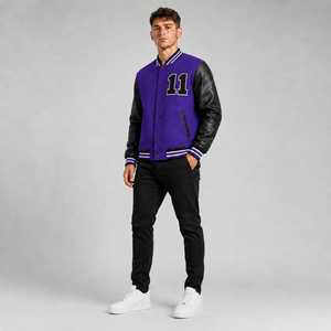 Chaqueta Varsity Personalizada al por Mayor, Fabricante de Chaquetas Letterman, Chaqueta Bomber con Bordado y Parches, Estilo Béisbol, Chaqueta Urbana Personalizada - Product Image 4