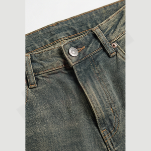 Jeans de Mezclilla Auténticos y Transpirables para Hombre, Etiquetas Personalizadas, Lavado Vintage, Patrones de Invierno y Primavera, Botones, 100% Algodón, Venta al Por Mayor - Product Image 4
