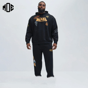 Nouvelle mode pull à capuche à épaules tombantes imprimé personnalisé grande taille 100% coton brodé teint en gros - Product Image 1