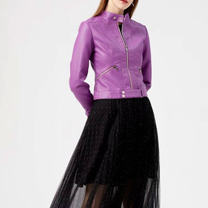 <b>Women's</b> Solid Knitted Breathable Leather <b>Jacket</b> Full Sleeves OEM Design Logo Canvas Fabric Winter Collections Wholesale Canvas - Product Image 1