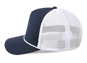 Casquette de camionneur bicolore, devant blanc, casquette en maille, couleur contrastée, casquettes snapback, casquettes de baseball à 5 panneaux - Product Image 4