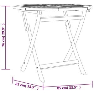 Natural Teak Wood <b>Folding</b> Octagon <b>Table</b> and Chair Minimalist Design for Outdoor Dining Hotel and Villa Use - Product Image 5