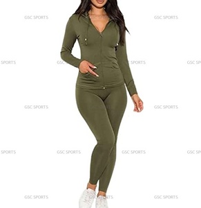 <b>Ladies</b> Fashion Active Wears Hot and Sexy Track <b>Suit</b> with Pockets Custom <b>Jogging</b> Wears with High Quality Material and Custom logo - Product Image 3