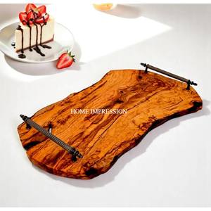 Plateau de service et de rangement en bois naturel de qualité supérieure, léger, design élégant, qualité alimentaire, personnalisable pour la maison et les restaurants - Product Image 6