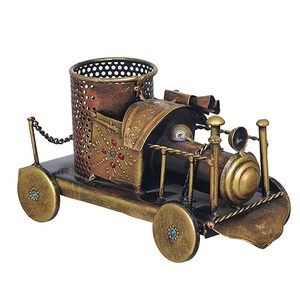 Soporte para Bolígrafos y Organizador de Escritorio con Diseño de Locomotora de Vapor de Hierro Vintage, Portabolígrafos Decorativo de Metal para Bolígrafos y Lápices - Product Image 1
