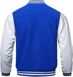 Blouson Bomber Vintage Homme 2026 Style Universitaire Streetwear en Toile avec Manches en Similicuir et Lettres Brodées - Product Image 3