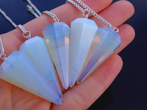 Péndulo de opalita de la mejor calidad al por mayor, de cristal Natural piedra preciosa, péndulos de cono facetado, herramienta de radiestesia, artesanía de piedra semipreciosa - Product Image 6