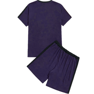 Dernière conception de t-shirt pour hommes, ensemble court, vêtements de sport pour hommes, survêtement d'été, logo personnalisé, unisexe, poids lourd, deux pièces - Product Image 6