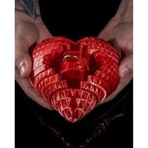 Portagioie a forma di cuore aperto elegante confezione regalo per pezzi preziosi - Product Image 1