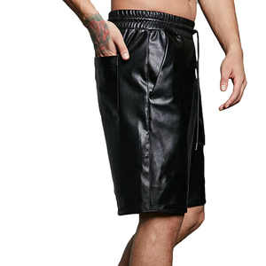 Custom <b>Men</b> Street Style Summer Drawstring <b>Short</b> Embroidered Pu Leather Baggy Cargo <b>Shorts</b> <b>Knee</b> <b>Length</b> <b>Men's</b> <b>Shorts</b> - Product Image 4