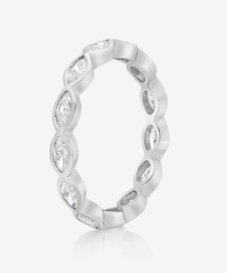 10K oro laboratorio cultivado diamante boda banda laboratorio diamante joyería Marquesa corte diamante compromiso anillo Marquesa bisel eternidad banda - Product Image 6