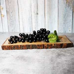 Plateau de service en bois écorce d'arbre sur les bords plateau à pizza en bois de manguier plateau de service plateau sûr - Product Image 4