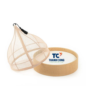 Plateau en jonc de mer écologique de décoration faite à la main avec couverture alimentaire en lin multifonctionnel en cadeau de Ramadan - Product Image 2