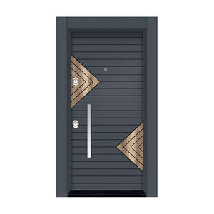 Puerta de Entrada Moderna de Madera Premium con Elegante Diseño Geométrico para Casas, Villas y Oficinas - Product Image 1
