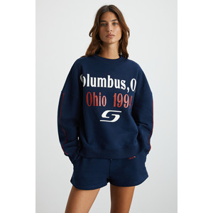 Sudadera Urbana KEIRY para Mujer, Forrada de Felpa, Ultra Suave, de Algodón Orgánico, con Estampado Urbano y Mangas con Ribete - Product Image 3