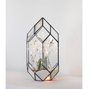 Terrarium en verre exclusif nouveau style le plus vendu avec bordure en laiton fini noir pour la décoration de la maison et de la fête dans la déco de jardin - Product Image 2