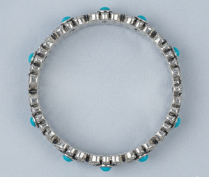 Brazalete Abrible de Plata de Ley 925 con Diseño de Flor Tibetana, Zirconia y Turquesa, Elegante y Versátil para Mujer - Product Image 3