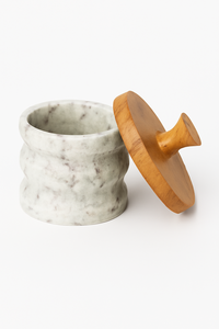 Premium Marble Storage Jar with Black Lid Hot Selling New Arrival Wholesale Price Durable Elegant Design for Home or Office Use - Product Image 4