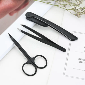 Anaif แหนบถอนขนคิ้วสีดำแบบ3ชิ้นทำฉลากส่วนตัวพร้อมปลายแหลมสำหรับกำจัดขน - Product Image 6