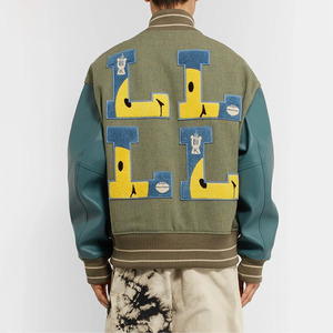 แจ็กเก็ตทีมชาตินักกีฬาสำหรับผู้ชายแจ็คเก็ตบอมเบอร์แจ็คเก็ตลายตัวอักษรเลตเทอร์แมนมหาวิทยาลัยเบสบอล - Product Image 2