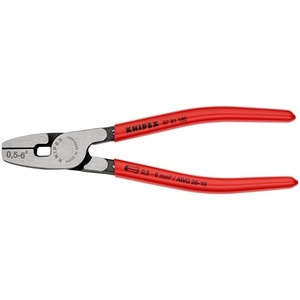 Outil de sertissage de cosses de câble KNIPEX avec revêtement plastique poli, longueur totale de 180 mm pour AWG 20 10, accessoires de gestion des câbles - Product Image 1