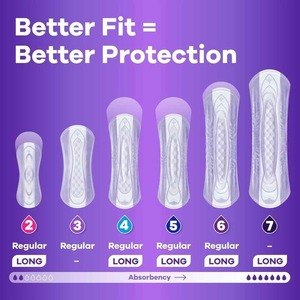 Coussinets d'incontinence pour adultes toujours discrets pour femmes, absorption modérée, longue longueur, coussinets post-partum, 162 CT - Product Image 3